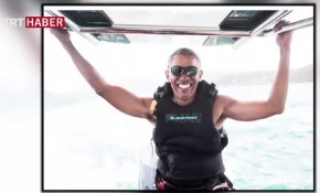 Beyaz Saray'da 8 yılın yorgunluğunu işte böyle atıyor