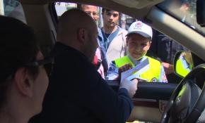 Çocuk polisler trafik denetimi yaptı