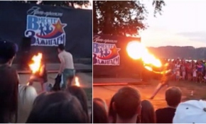 Ateş cambazı az kalsın yanıyordu