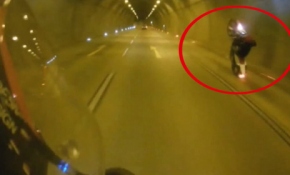 Tünelde şov yapayım derken kaza yaptı