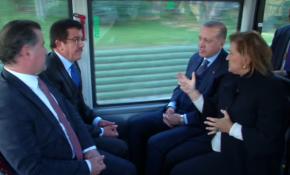 Cumhurbaşkanı Erdoğan elektrikli otobüsle yolculuk yaptı