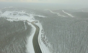 Longoz ormanları ve Balkan köyleri beyaza büründü