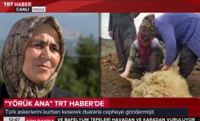 Afrin'e giden askerler için kurban kesen ''Yörük Teyze'' TRT Haber'de