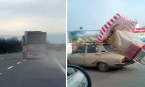 Trafikte yürekleri ağza getiren görüntüler kamerada