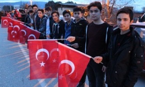 Afrin gazisine coşkulu karşılama