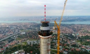 Çamlıca Kulesi'ndeki çalışmalar havadan görüntülendi