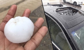 Suudi Arabistan'da ceviz büyüklüğünde dolu yağdı