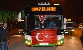 Özel Halk Otobüsleri şoförleri Afrin için kornaya bastı