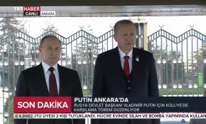 Cumhurbaşkanı Erdoğan, Rusya Devlet Başkanı Putin'i resmi törenle karşıladı
