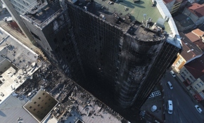 Taksim Eğitim ve Araştırma Hastanesi yangın sonrası havadan görüntülendi