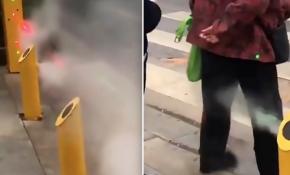 Çin'de kurallara uymayan yayalara su fışkırtılıyor