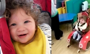 Anne karnında felç geçiren çocuğun hareket etme sevinci