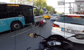 Motosiklet sürücüsü ölümden kıl payı kurtuldu