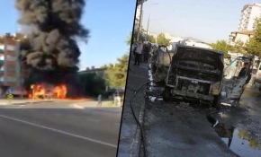 Kayseri'de seyir halindeyken alev alan otomobil küle döndü