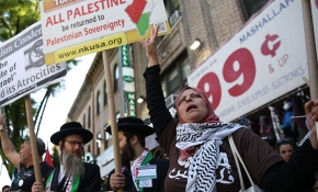 New York'ta göstericiler Filistinliler için sokaktaydı
