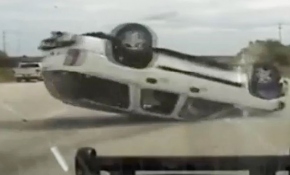 Polisin dur emrine uymadı, çarparak takla attı