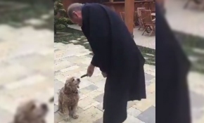 Cumhurbaşkanı Erdoğan küçük köpeği eliyle besledi