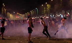 Fransa'da zafer kutlamaları çatışmaya dönüştü