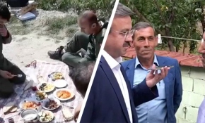 Askerlere yer sofrası kuran aileye Bakan Soylu'dan teşekkür