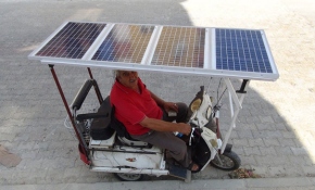 Japonlardan esinlendi, güneş panelli bisiklet icat etti