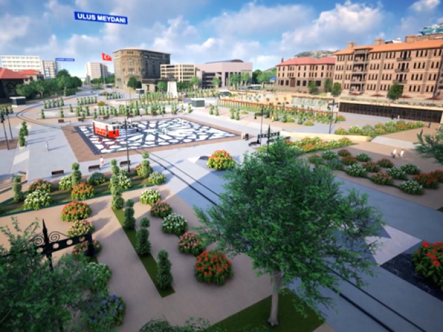Ulus meydanında araç trafiği tamamen yerin altına alınacak