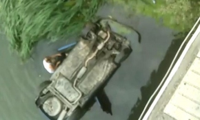 Amasya'de nehre düşen araçtaki aileyi kurtardı