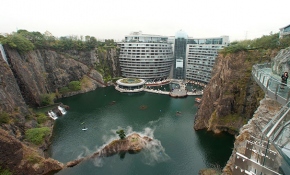 Çin'de eski taş ocağı lüks bir otele dönüştürüldü