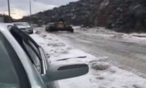 Suudi Arabistan’a kar yağdı