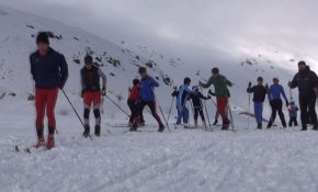 Kayakçılar Nemrut Dağı'nda antrenmana başladı