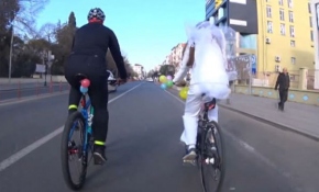 Tekirdağ'da bisikletli düğün konvoyu