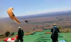 Hortuma yakalanan paraşütçü ölümden döndü