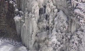 Kars'ta ağaçlar buz tuttu